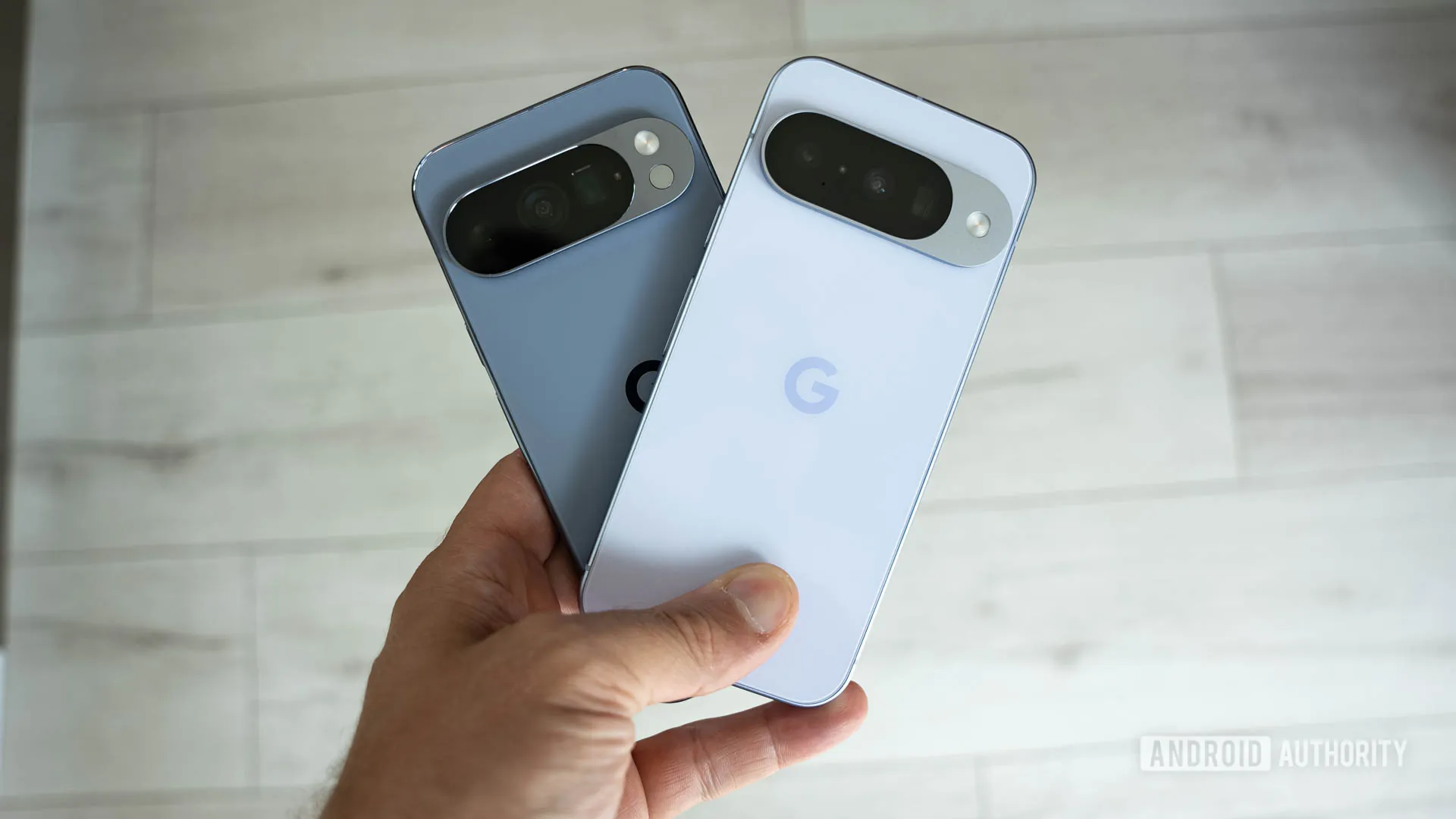 Google-Pixel-10-in-Frost-vs-Google-Pixel-10-Pro-in-Moonstone-2-of-5.jpg